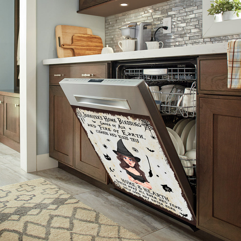 Home Blessing - Personalized Witch Dishwasher Cover