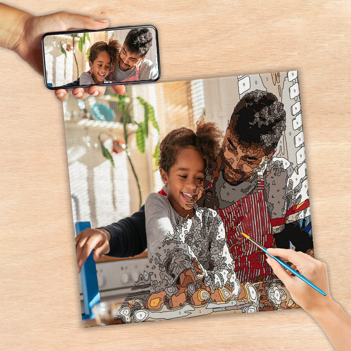 Custom Photo - Personalized Father Paint By Numbers Kit