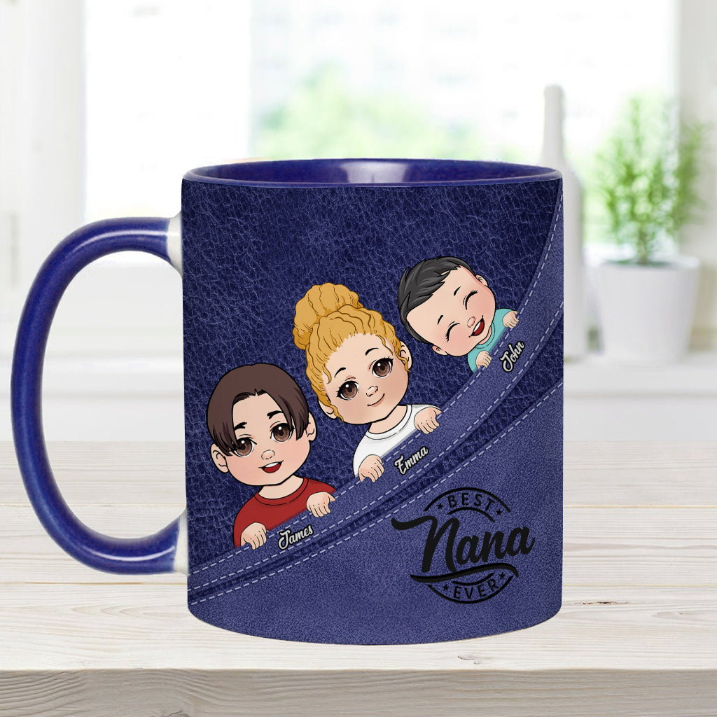 Best Grandma / Grandpa / Dad / Mom Ever - Personalized Grandma Accent Mug