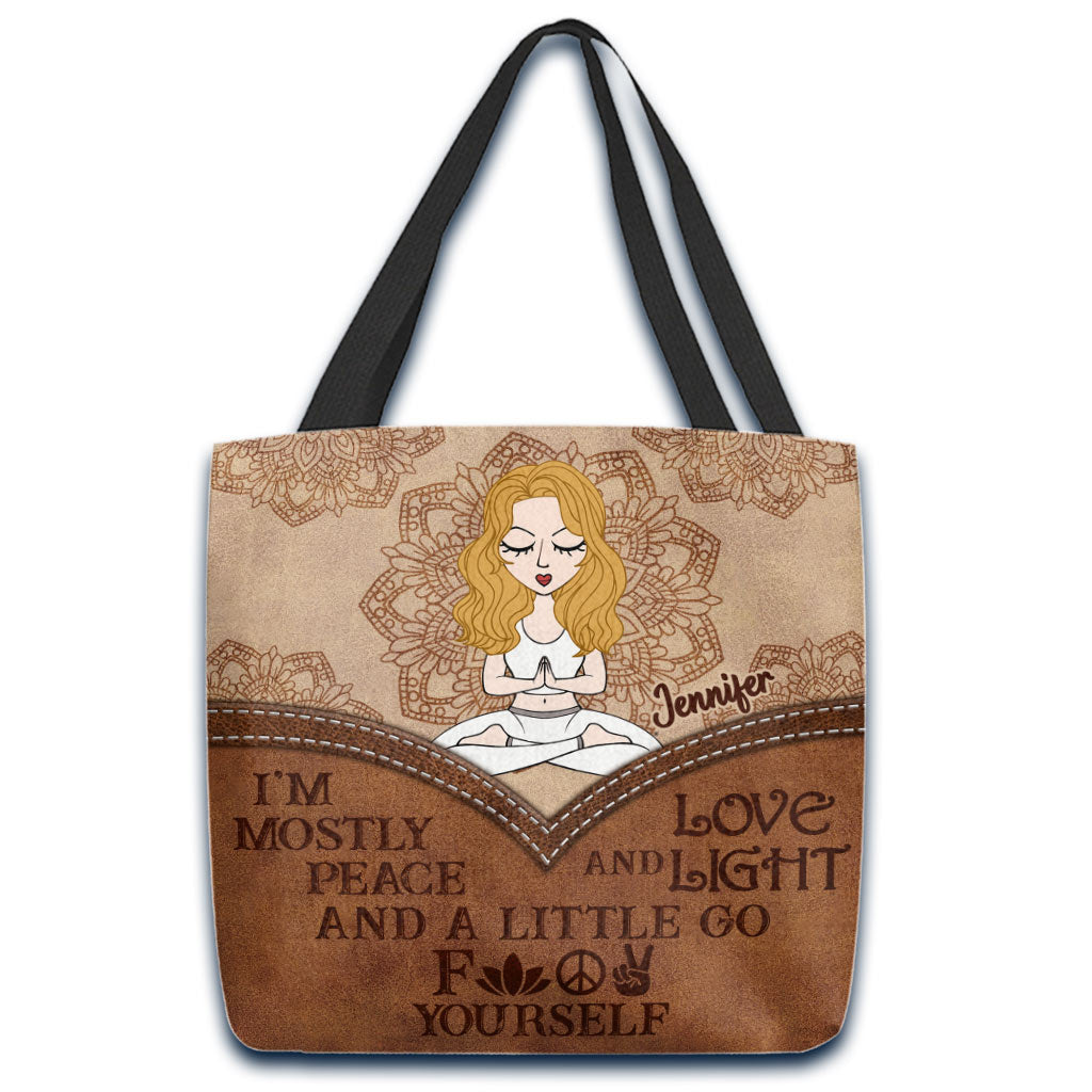 Je suis surtout la paix - Sac fourre-tout de yoga personnalisé