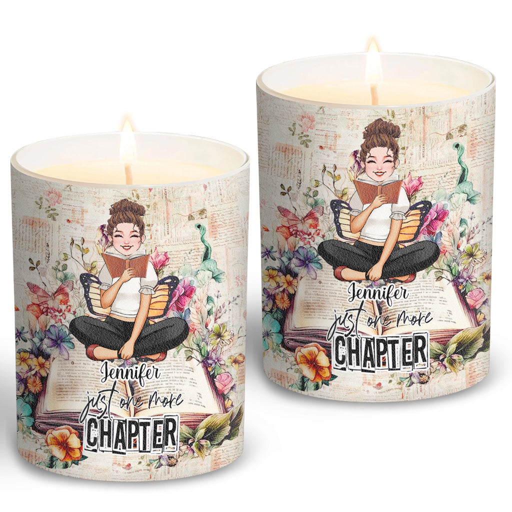 Juste un chapitre de plus - Bougie personnalisée en forme de livre avec couvercle en bois