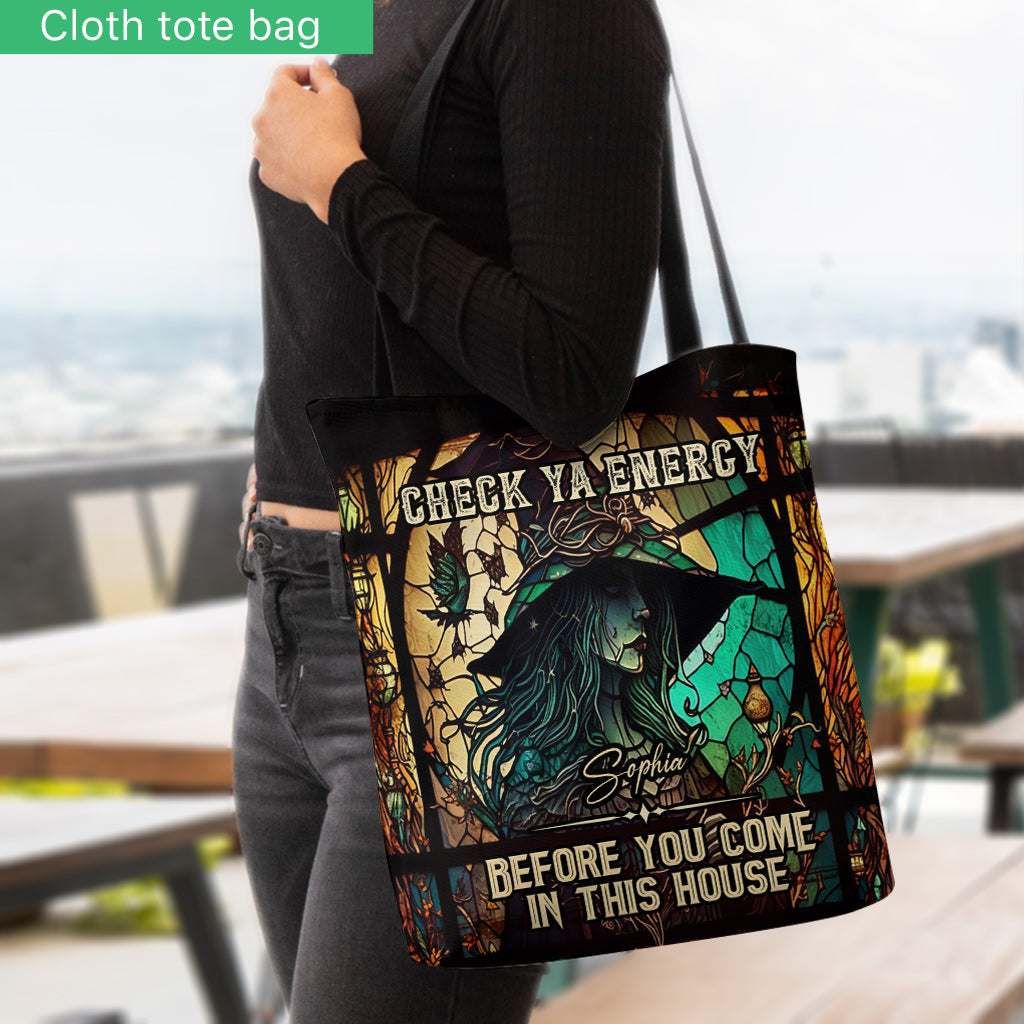 Check Ya Energy - Personalized Witch Tote Bag