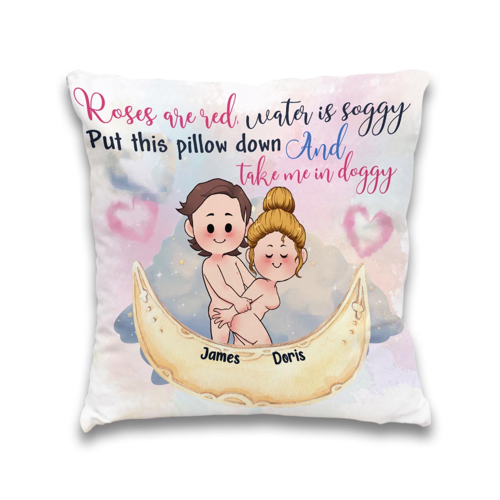 Roses Are Red Water Is Soggy - Personalized Couple Throw Pillow