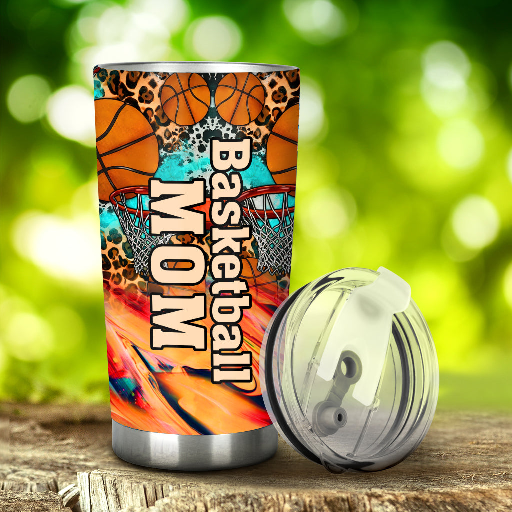 Basketball Mom Leopard - Personalisierter Basketball-Trinkbecher