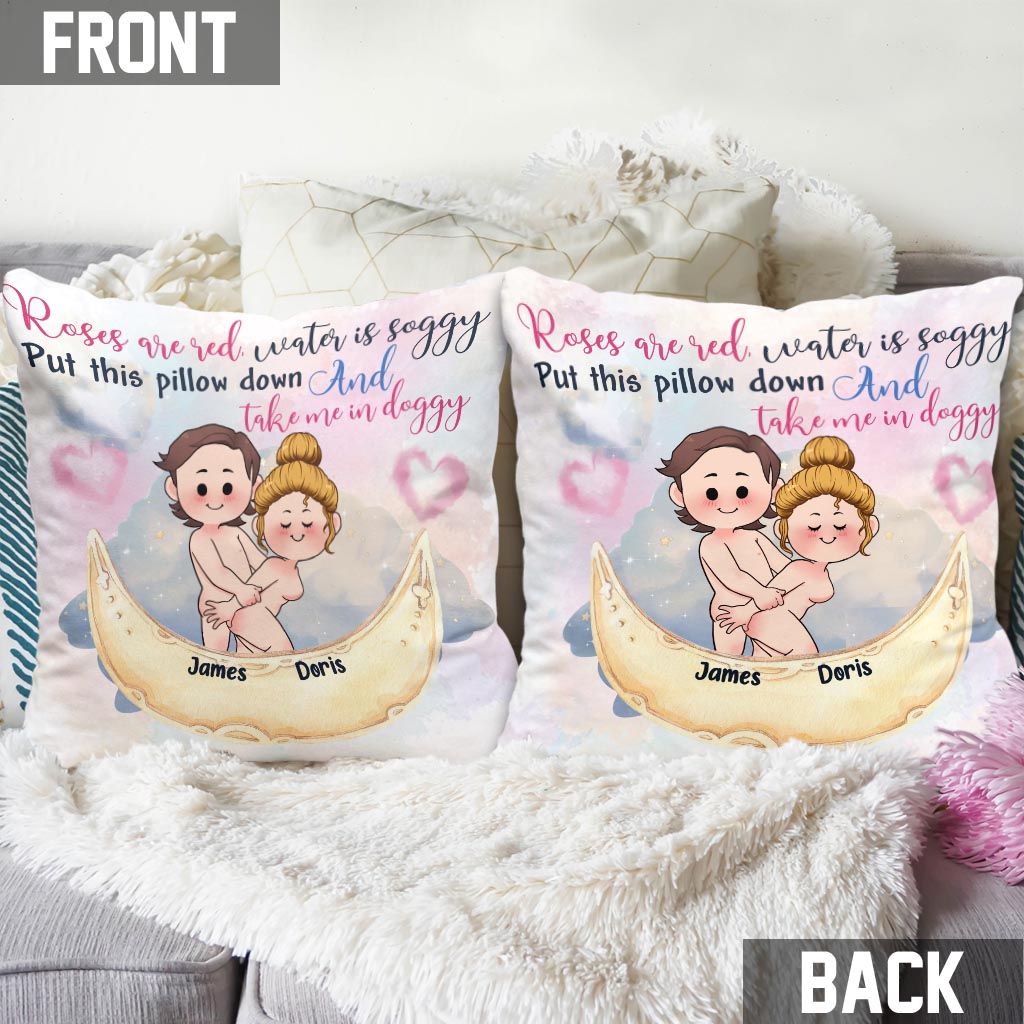 Roses Are Red Water Is Soggy - Personalized Couple Throw Pillow