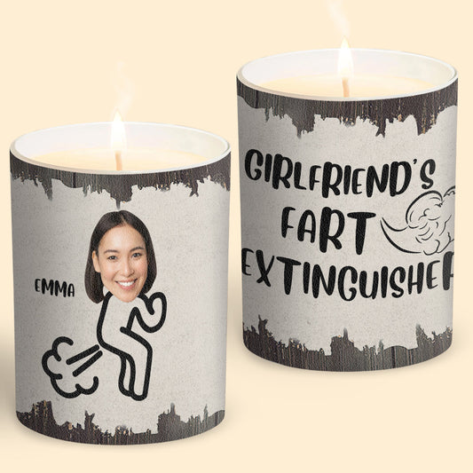 Fart Extinguisher - Gift for dad, grandma, grandpa, mom, uncle, aunt, son, daughter, brother, sister, granddaughter, grandson, husband, wife, boyfriend, girlfriend, friend - Personalized Candle With Wooden Lid