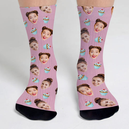 Chaussettes personnalisées pour meilleures amies, motif d'icônes amusantes