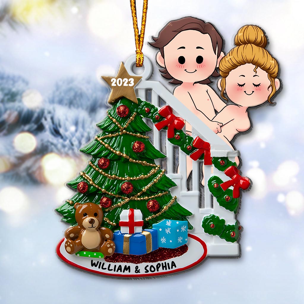 Staircase Naughty Couple - Personalized Couple Ornament