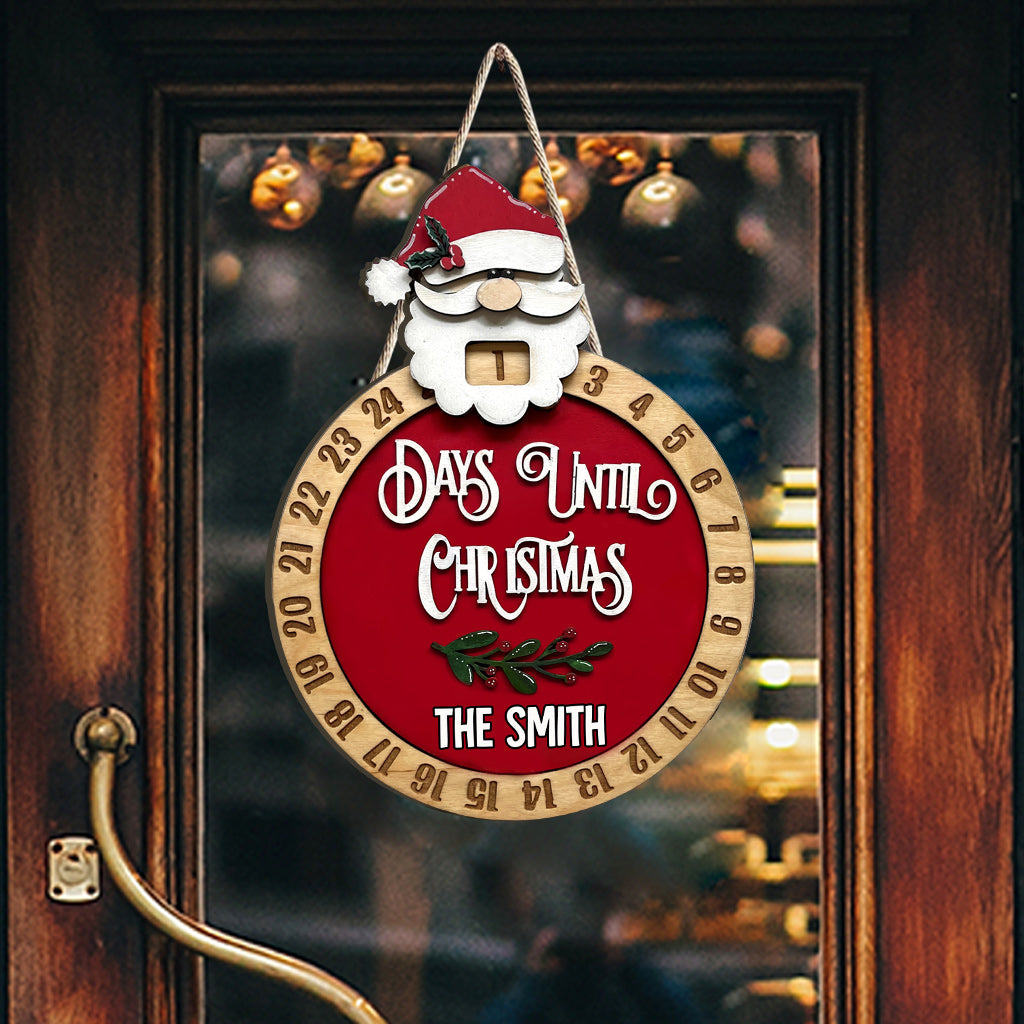 Tage bis Weihnachten – Personalisiertes Holzschild mit Countdown für die ganze Familie (1 Tag)