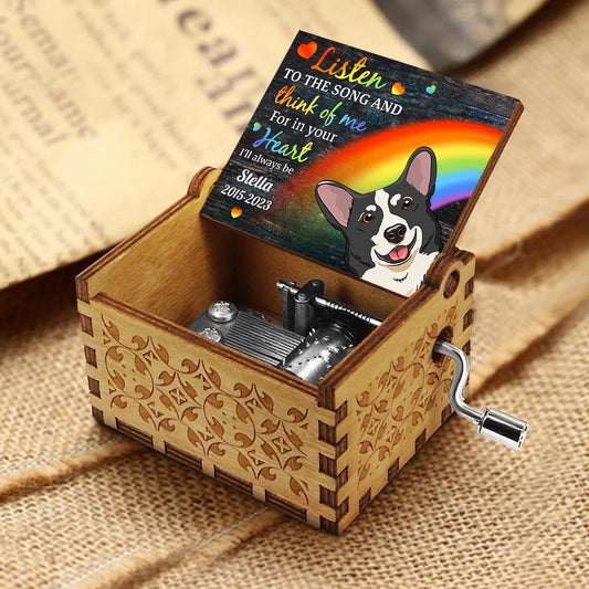 Écoutez la chanson - Boîte à musique à manivelle personnalisée pour chien