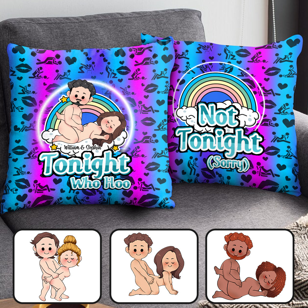 Tonight Who Hoo - Personalized Couple Throw Pillow