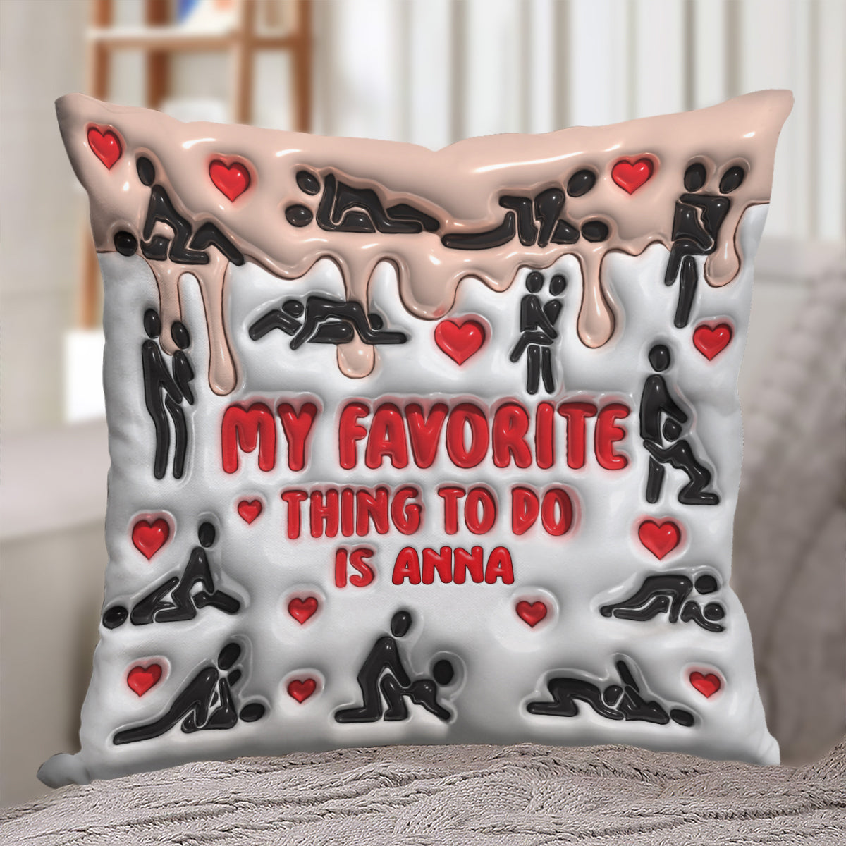 My Favorite Thing To Do Is You - Personalized Couple Throw Pillow
