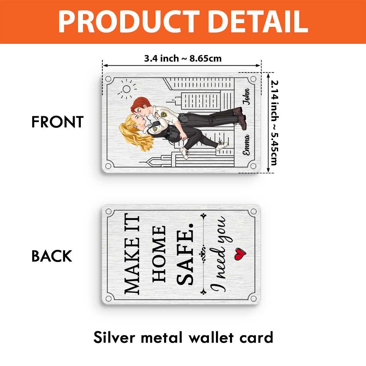 Make It Home Safe - Personalized Couple Wallet Insert Card