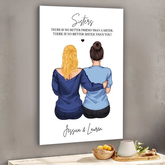 Kein besserer Freund – Personalisierte Leinwand und Poster für Geschwister