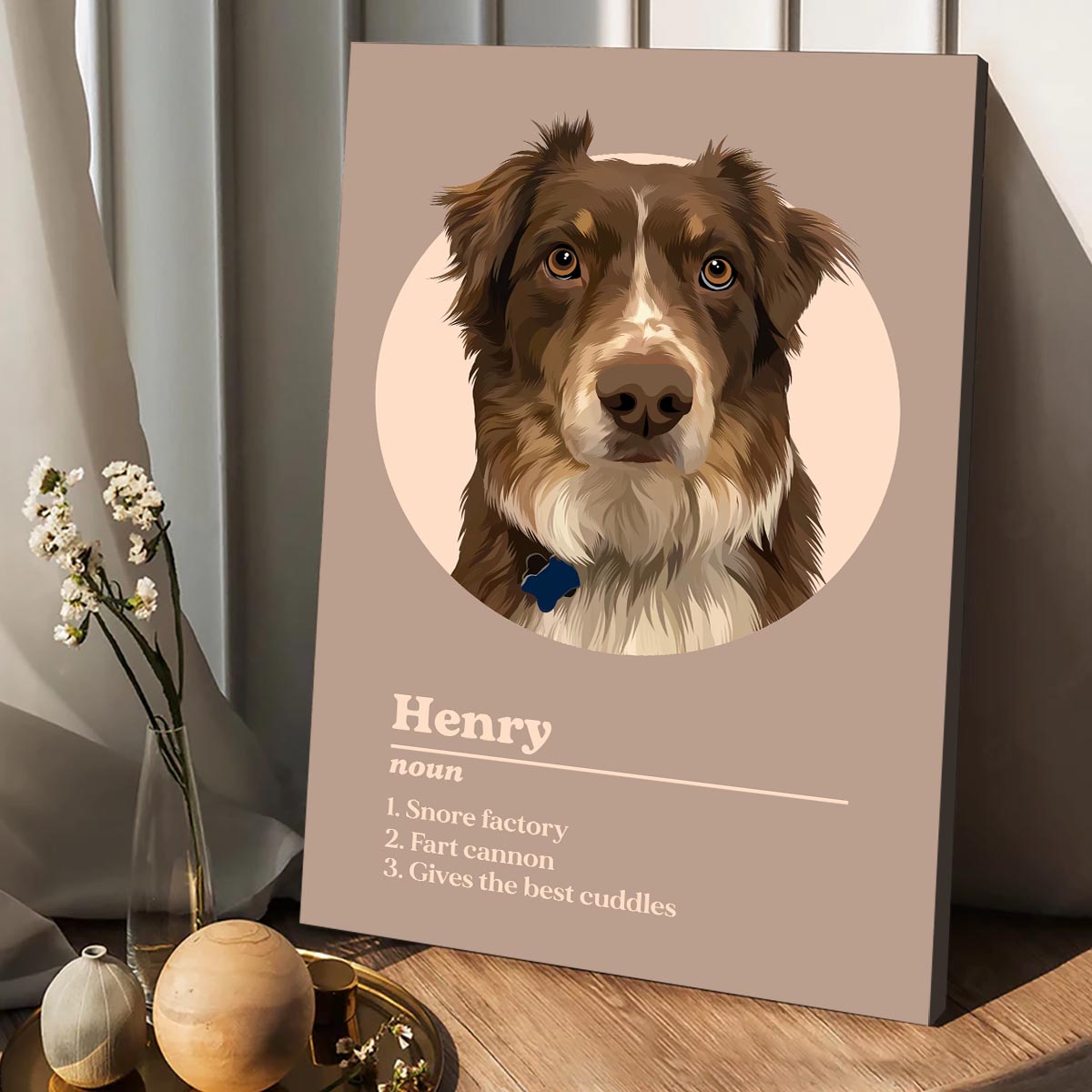Définition du portrait d'animal de compagnie - Toile et affiche personnalisées pour chien
