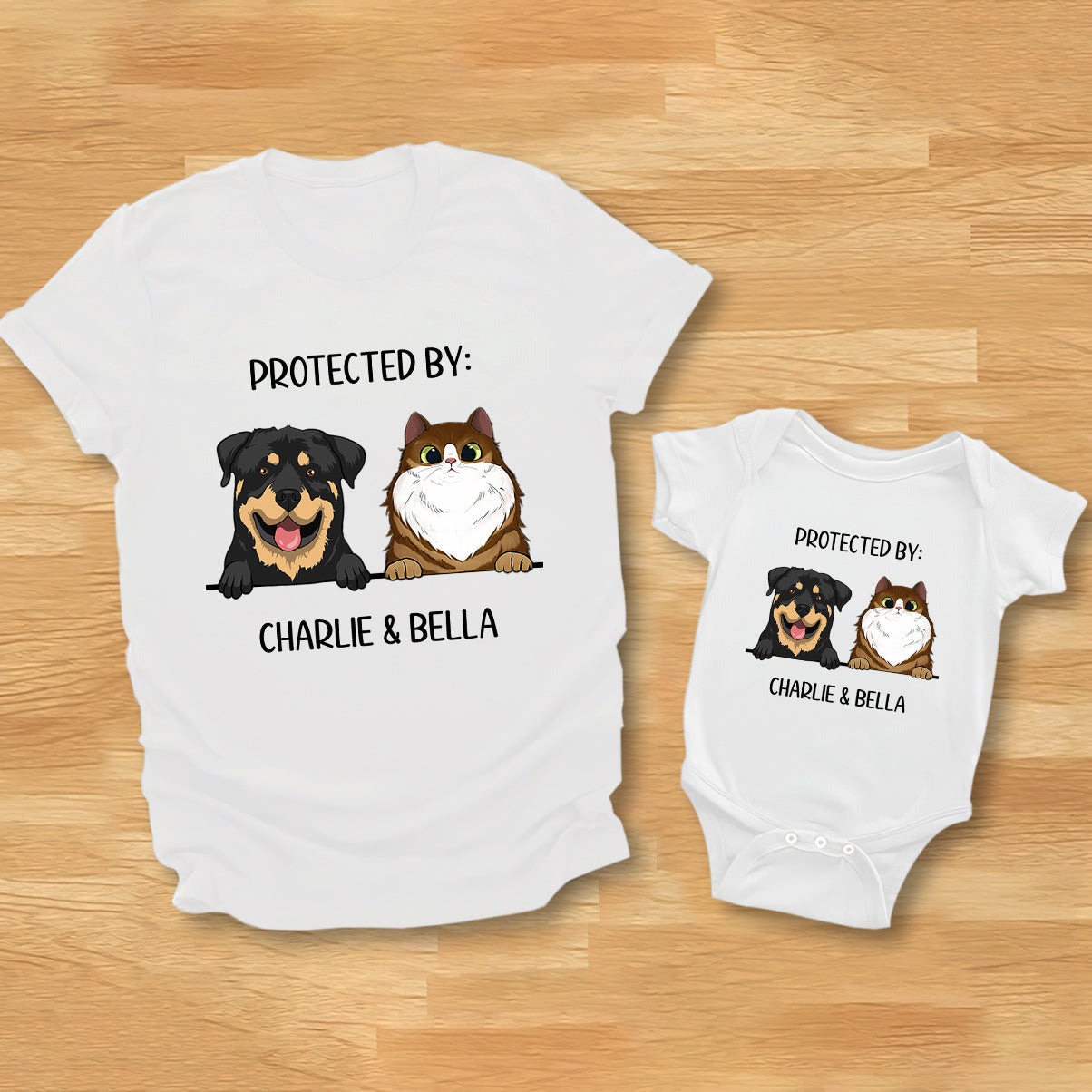 Baby beschützt durch - Personalisierter Hunde-Babybody