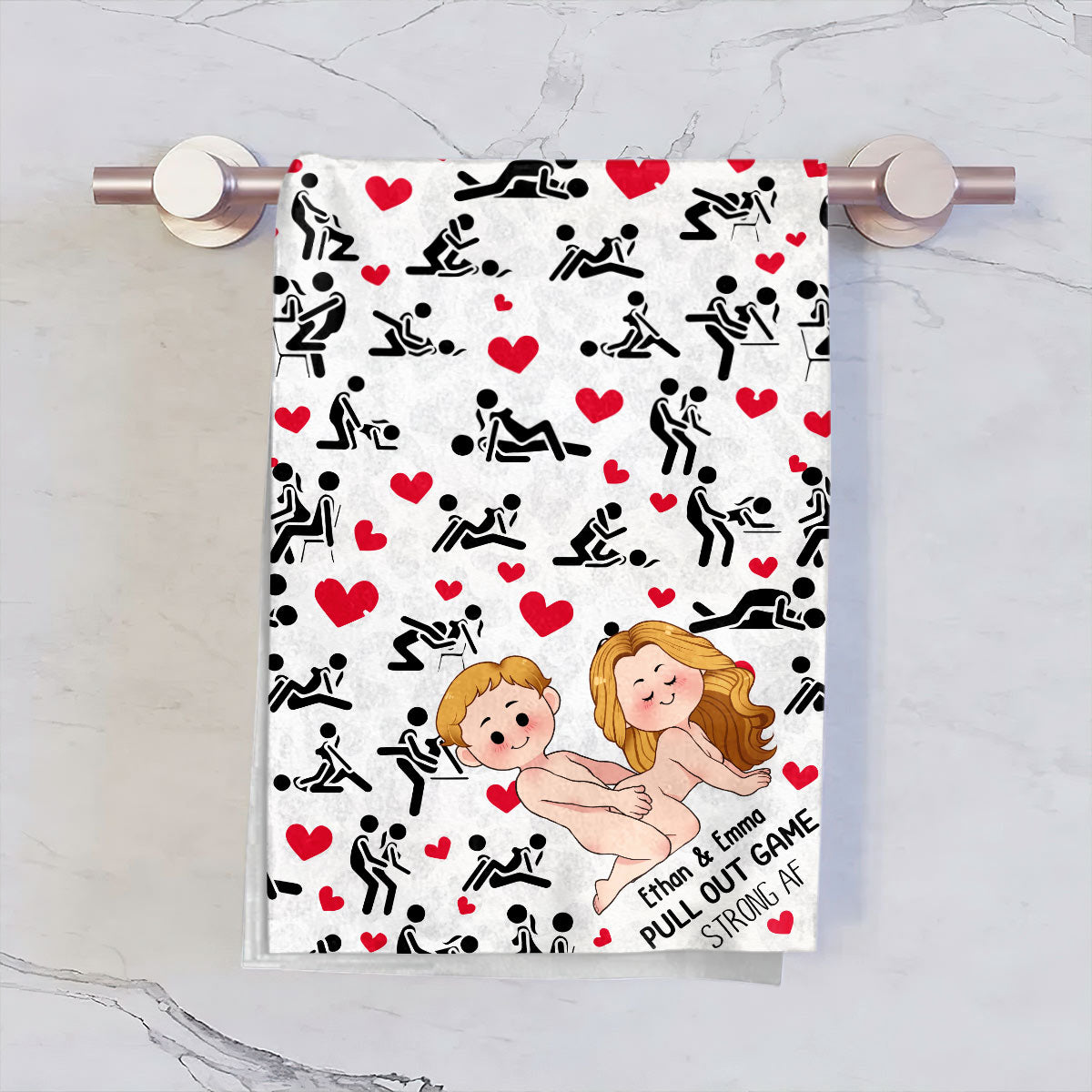 Pull Out Game - Personalized Couple Golf Towel