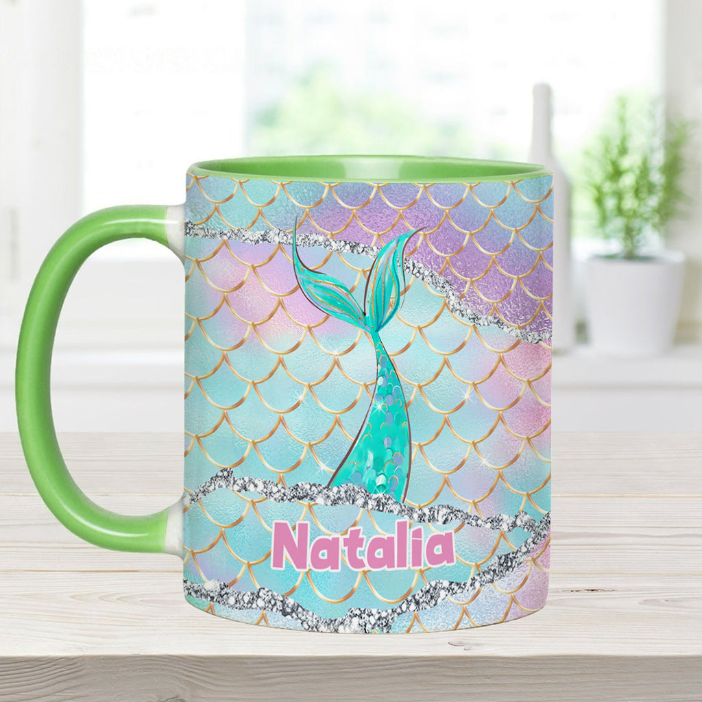 Beach Please I'm A Mermaid - Personalized Sea Lover Accent Mug
