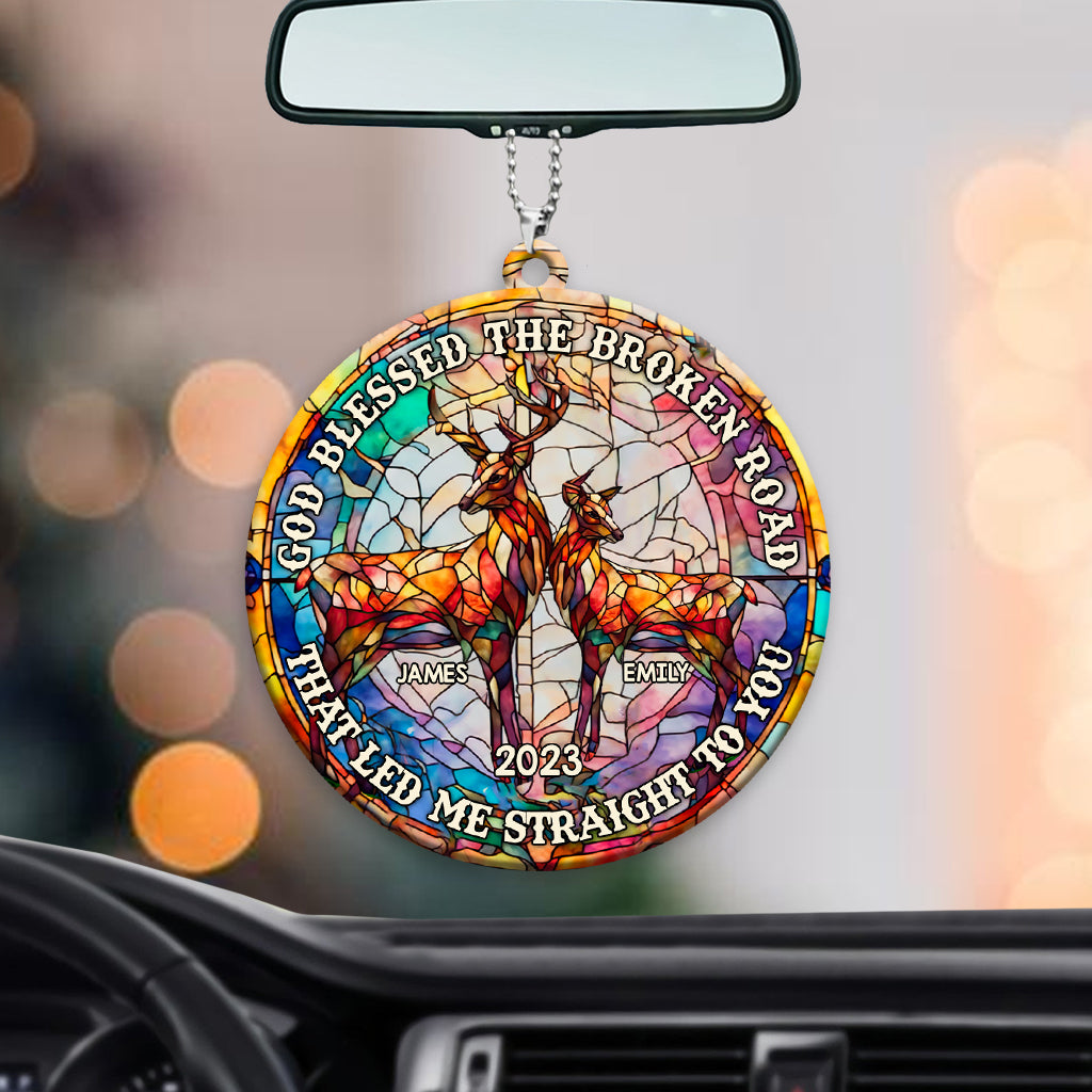 Dieu a béni la route brisée - Ornement de voiture de chasse personnalisé