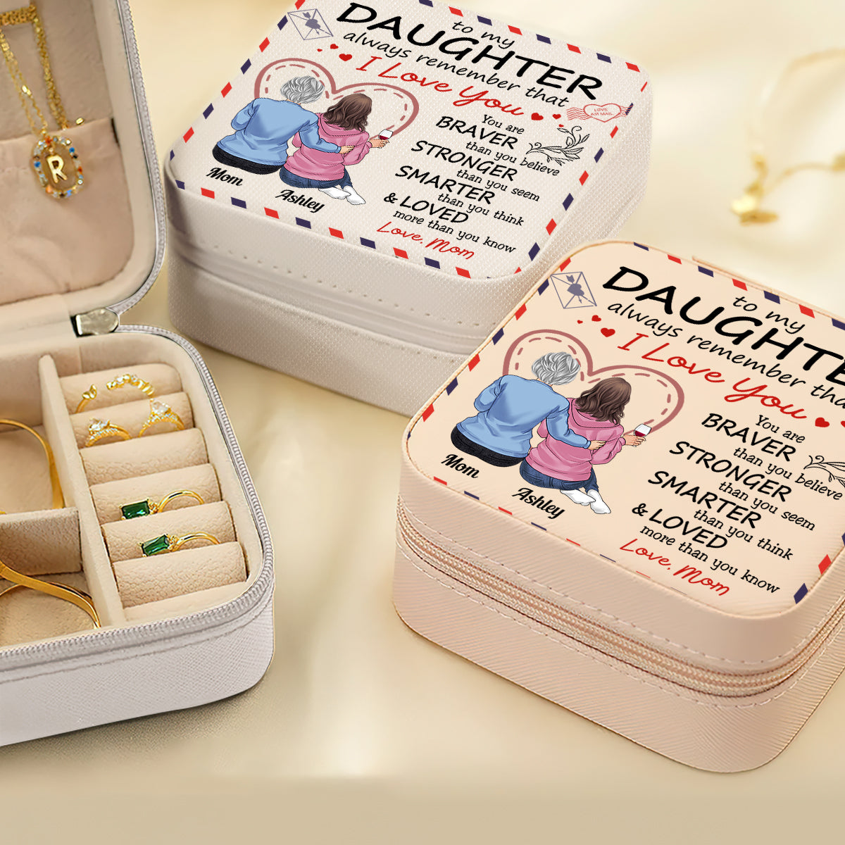 To My Daughter - Personalized Mother Jewelry Box
