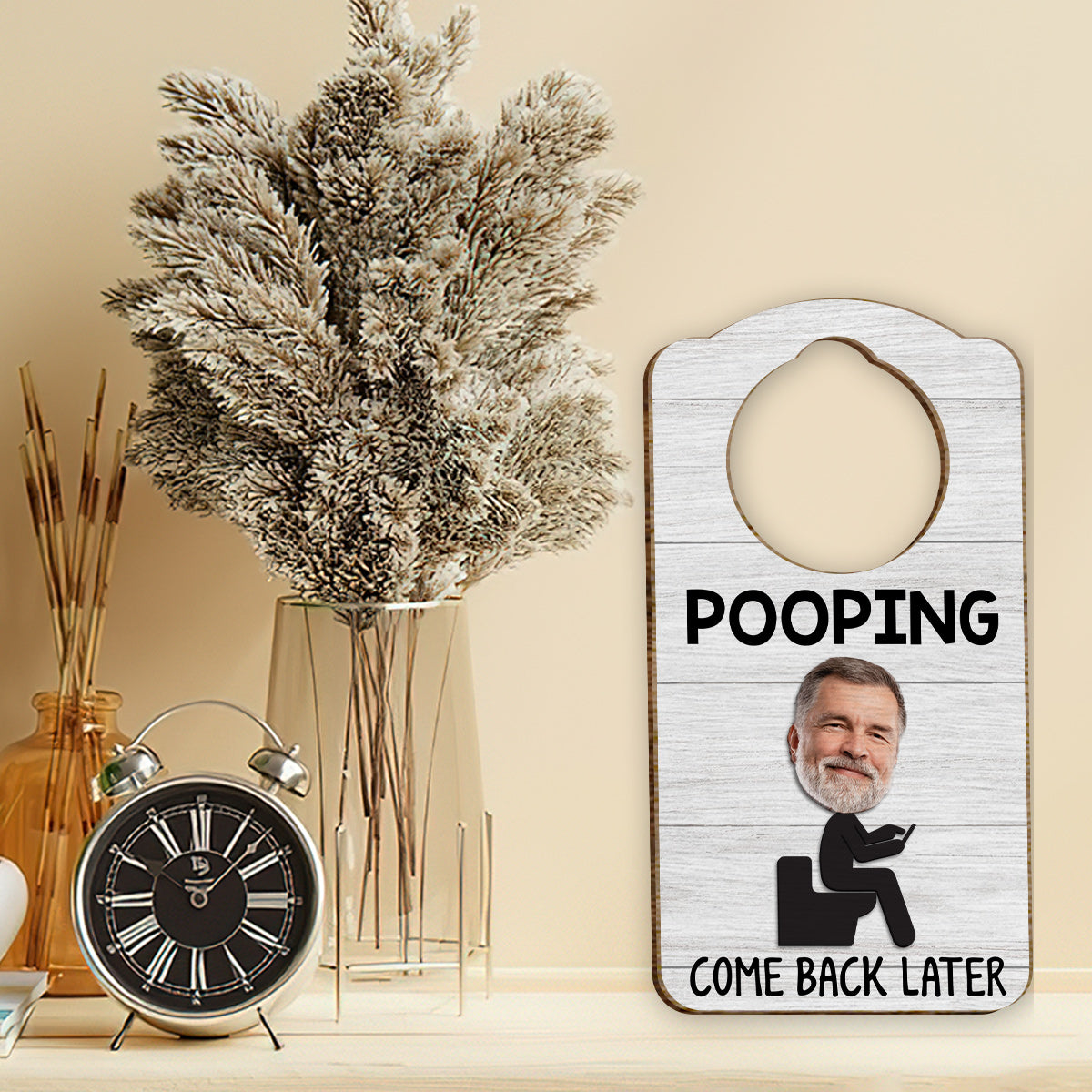 Funny Bathroom Sign - Personalized Father 2 Layered Wood Sign / Wood Plaque