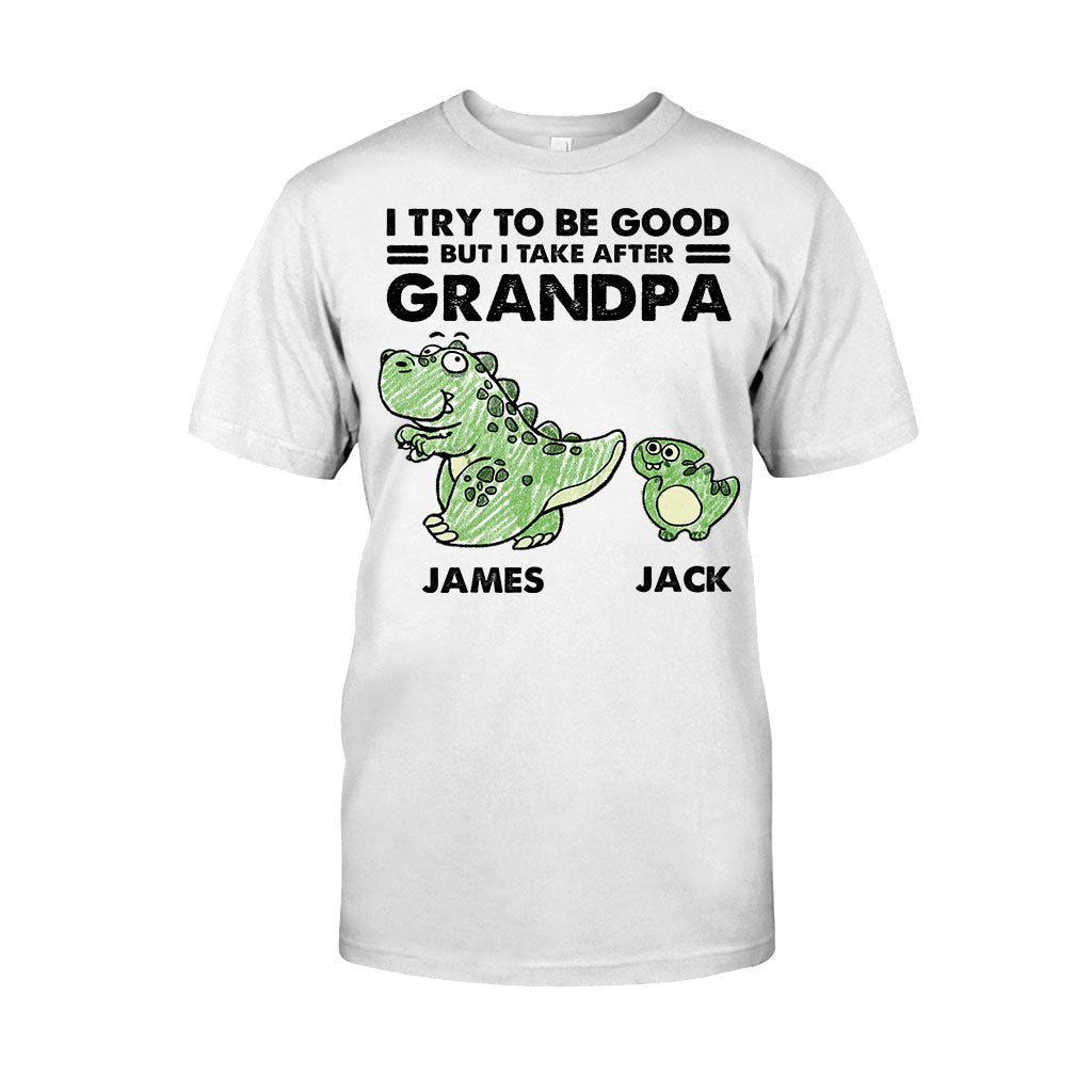 Ich bin ganz nach meiner Oma/meinem Opa gekommen – Geschenk für Opa – Personalisiertes T-Shirt und Hoodie