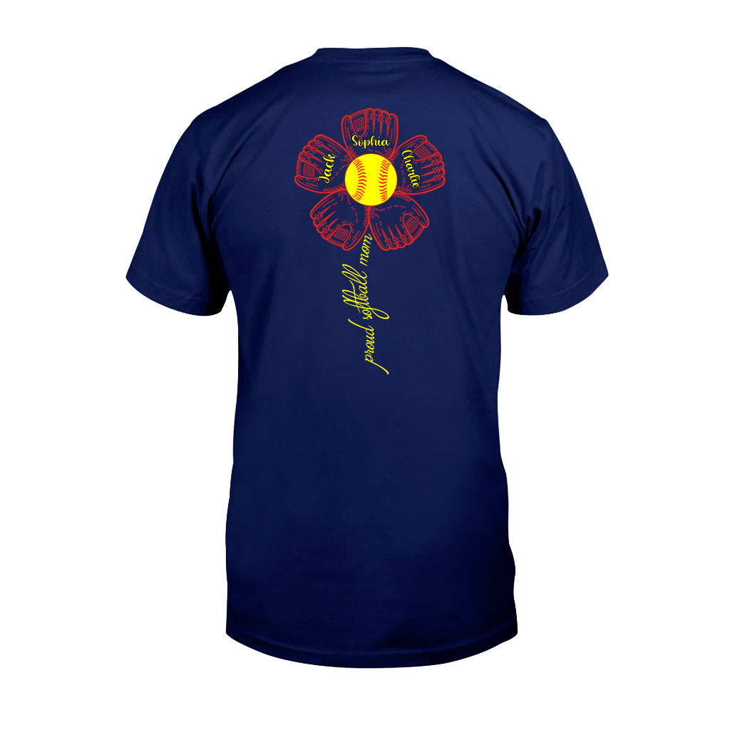 Stolze Softball-Mama, Oma und Tante – Personalisiertes Softball-T-Shirt und Hoodie