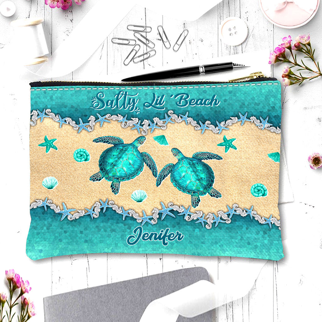 Salty Lil' Beach - Personalized Turtle Pouch