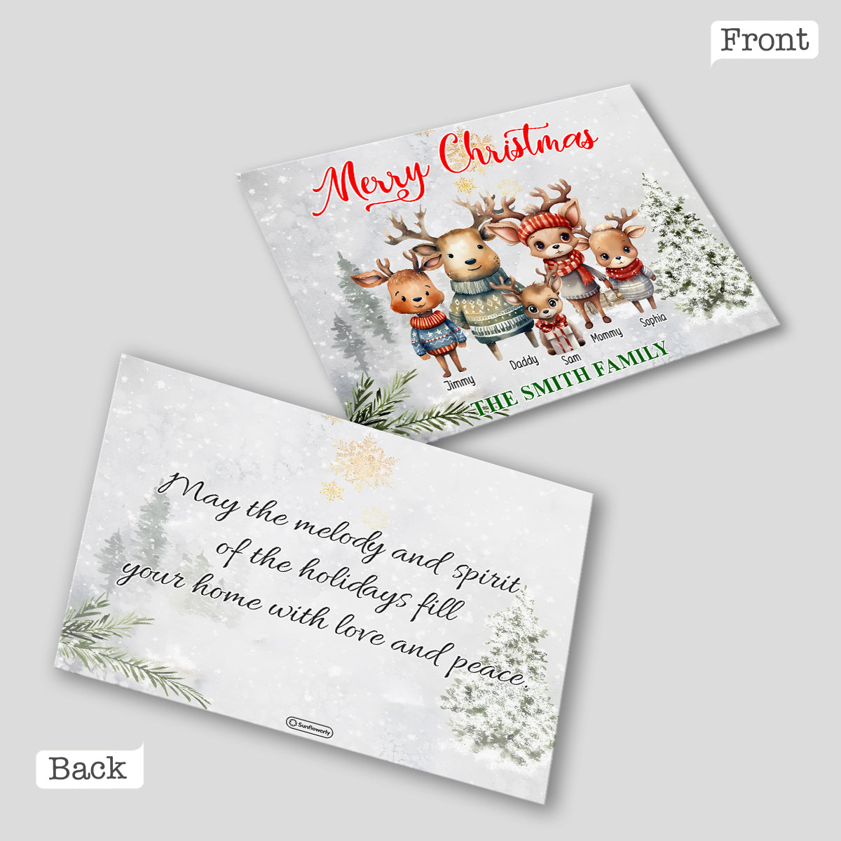 Joyeux Noël - Carte de vœux familiale personnalisée