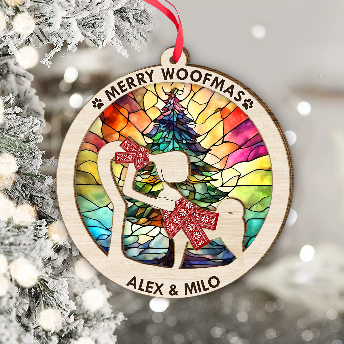 Alles, was ich mir zu Weihnachten wünsche, bist du – Geschenk für Hundeliebhaber – Personalisierter, zweilagiger Weihnachtsschmuck