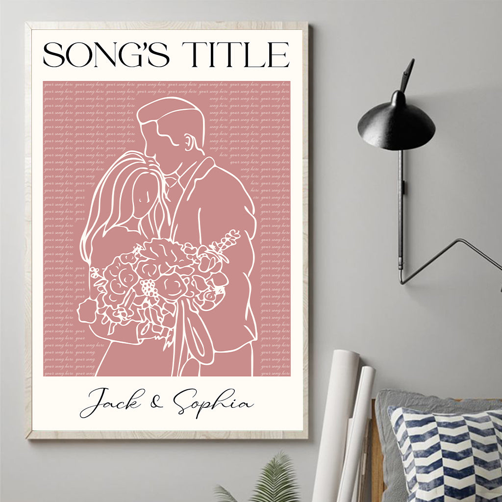 Wedding Song Lyrics Print - Personalized Husband And Wife Canvas And Poster