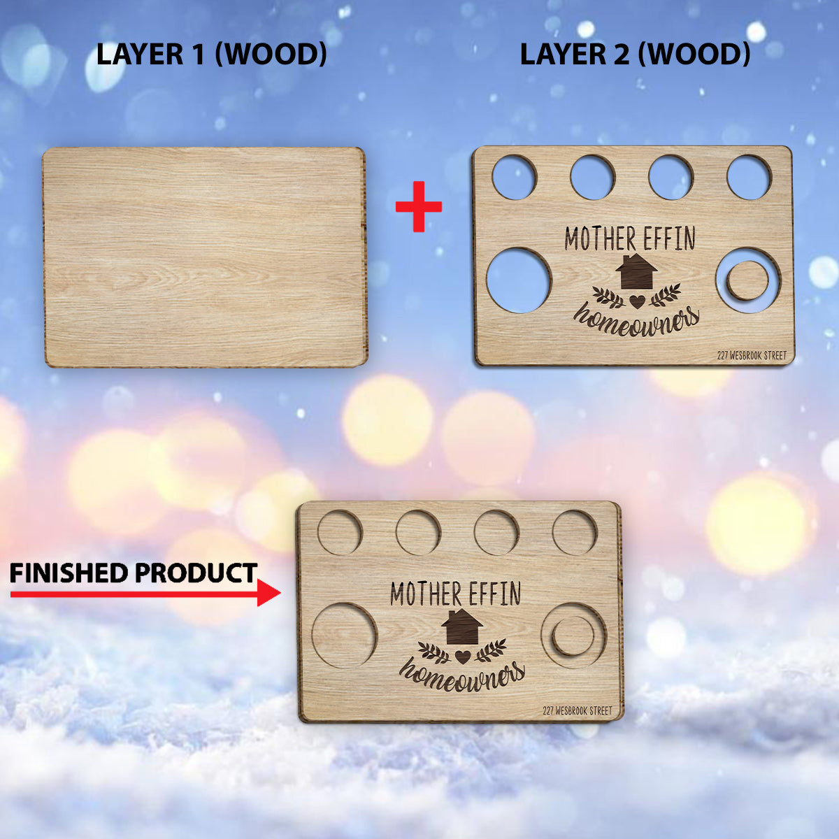 Plaque en bois personnalisée « Mère Effin Houseowner » (2 couches)