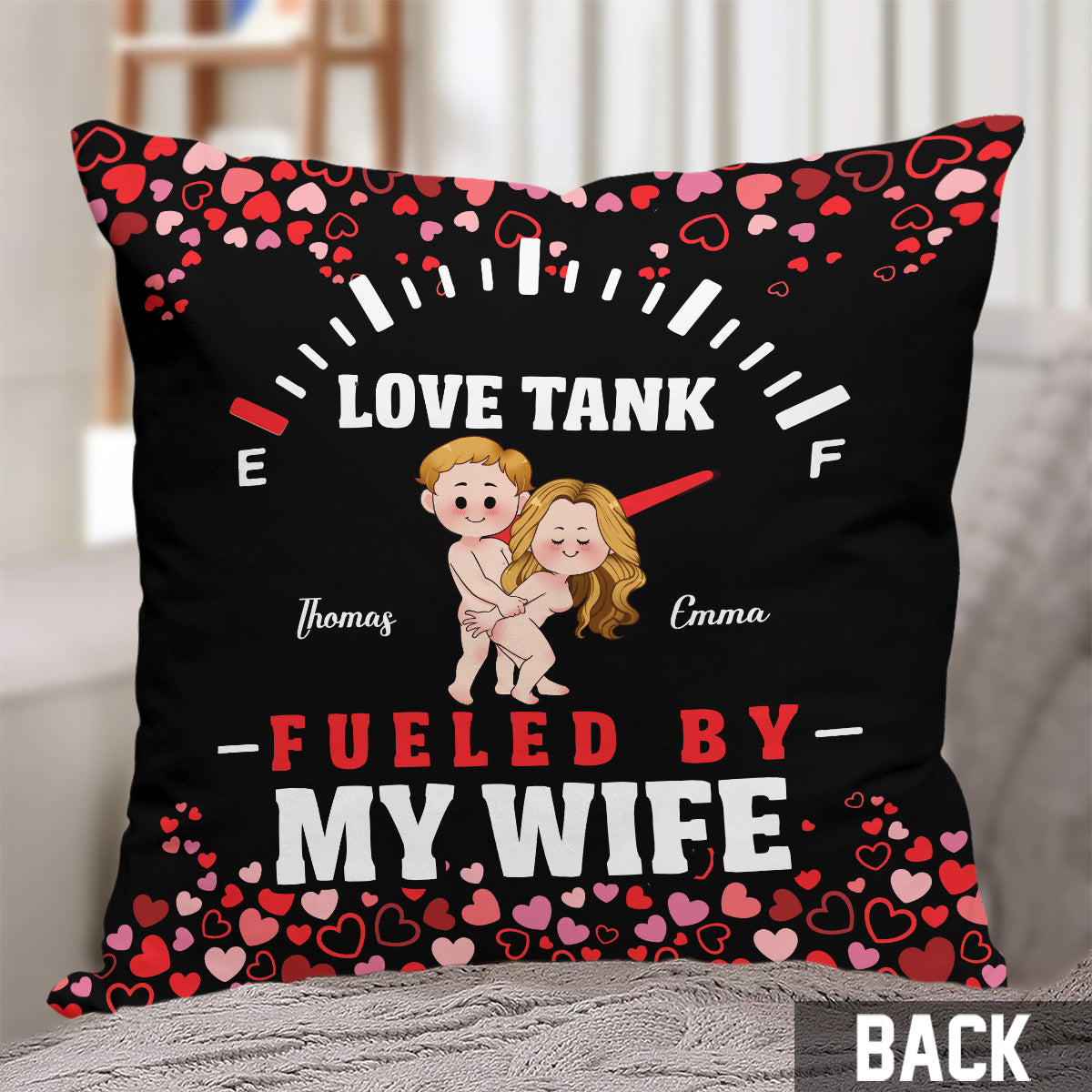 Love Tank - Personalized Husband And Wife Throw Pillow