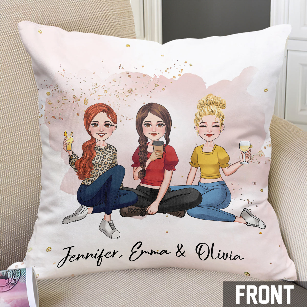 Gros câlin - Coussin décoratif personnalisé pour frères et sœurs