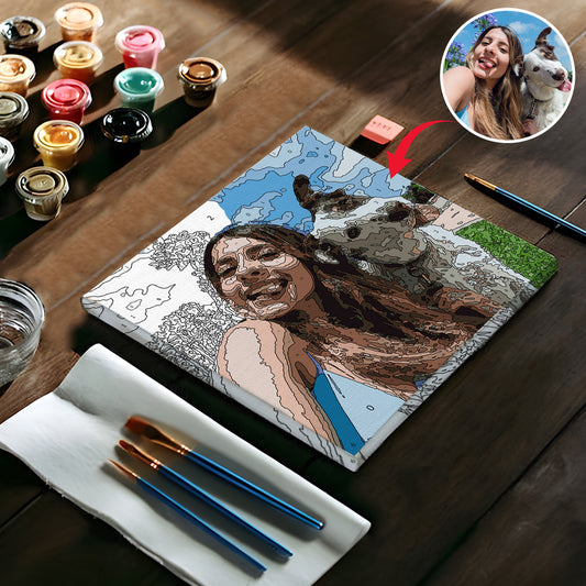 Kit de peinture par numéros personnalisé pour chien avec photo