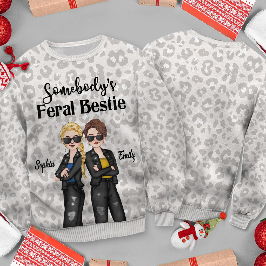 Der wilde beste Freund von jemandem - Geschenk für einen Freund - Personalisierter hässlicher Pullover