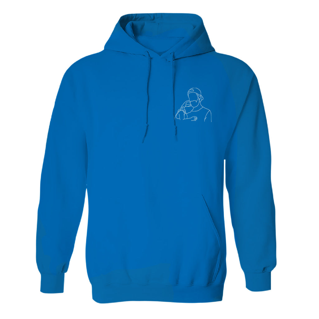Individuelle Linienzeichnung – Personalisierter bestickter Hoodie für Stiefväter