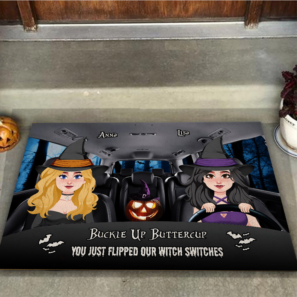Buckle Up Buttercup - Personalized Witch Doormat