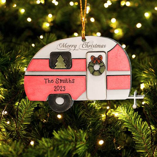 Happy Camper Merry Christmas - Personalized Camping Ornament