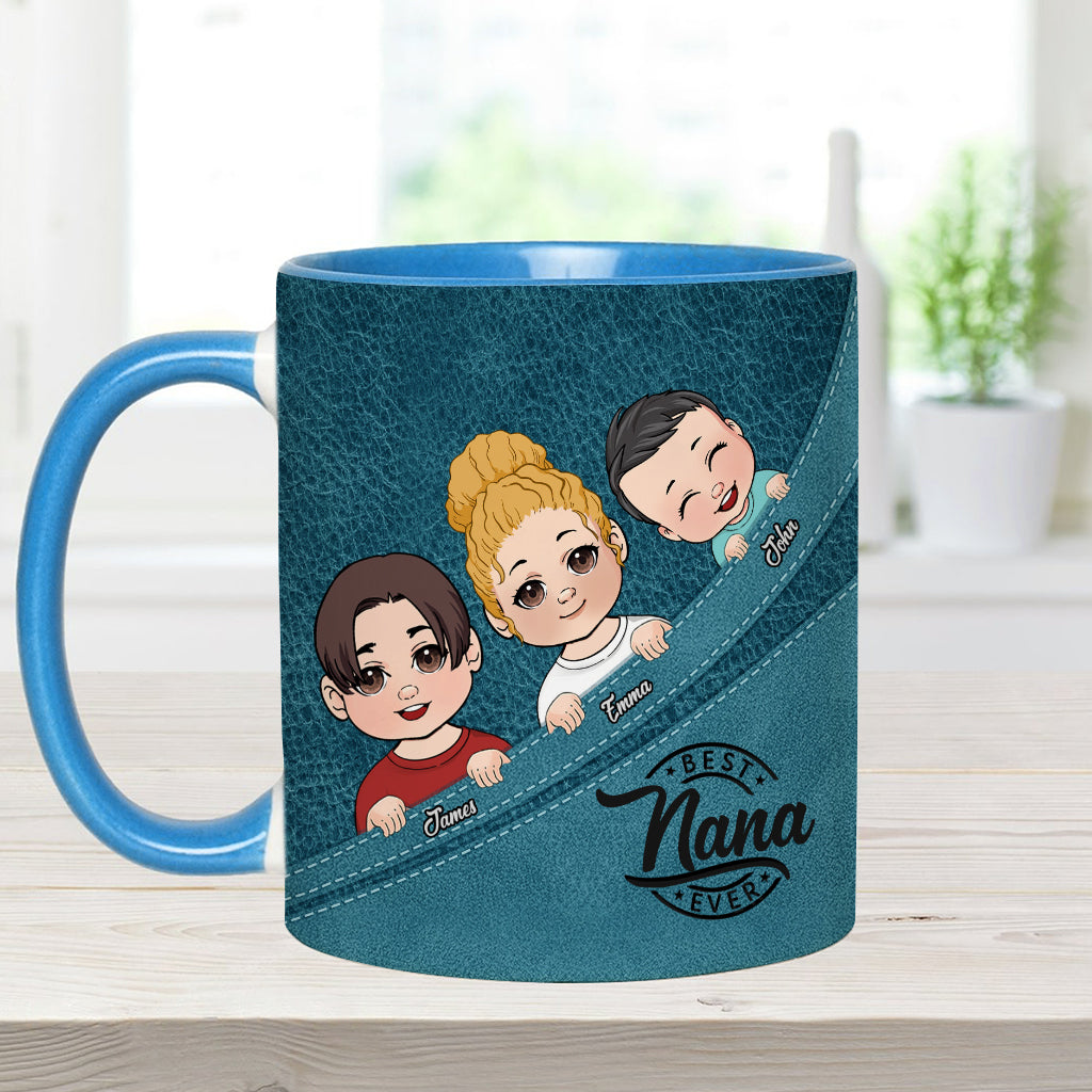 Best Grandma / Grandpa / Dad / Mom Ever - Personalized Grandma Accent Mug