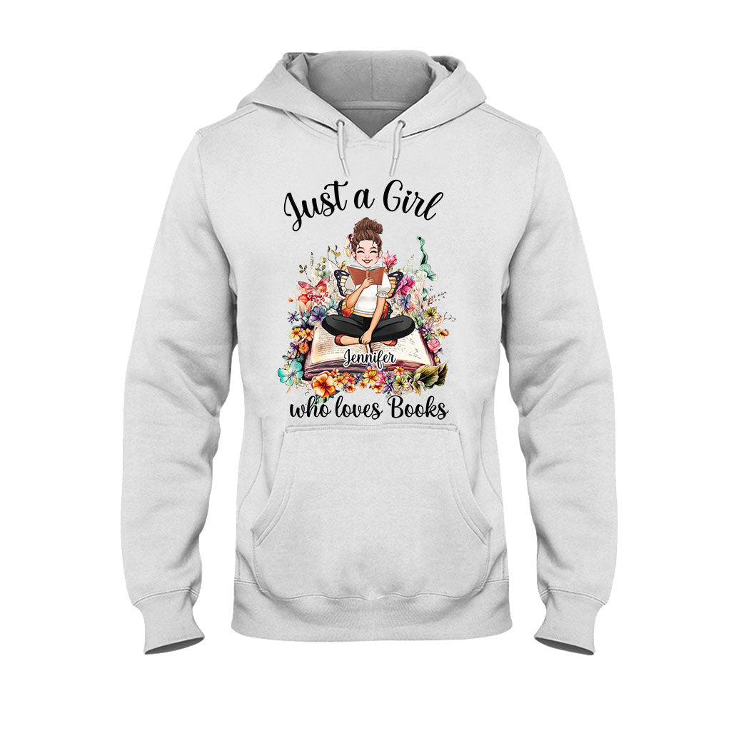 Einfach ein Mädchen, das Bücher liebt – personalisiertes Buch-T-Shirt und Hoodie