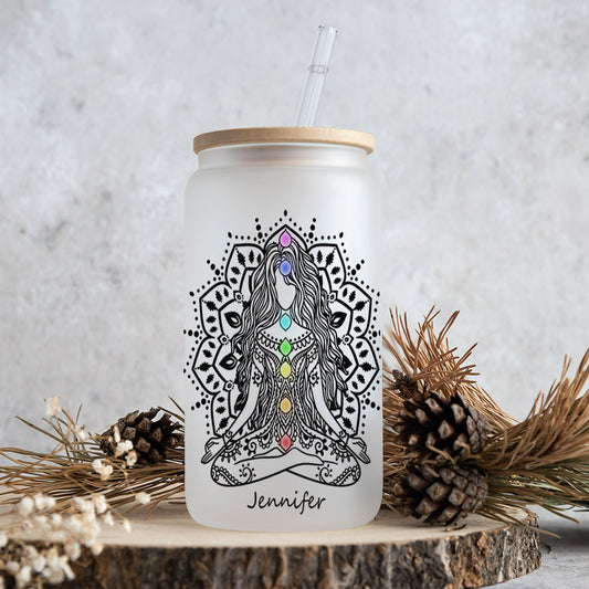 Ich bin göttlich – personalisiertes Yoga-Glas