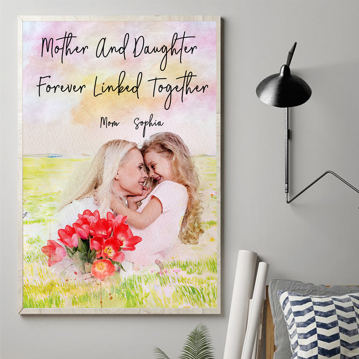 Mother And Daughter - Personalized Mother Canvas And Poster