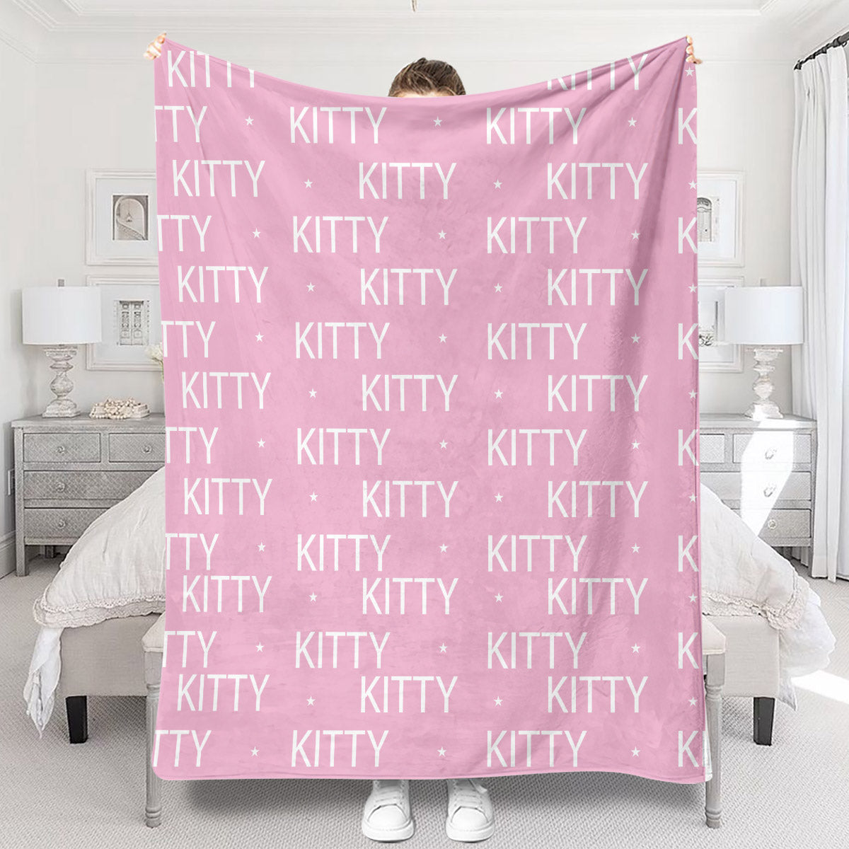 Individuelles Katzennamenmuster – personalisierte Katzendecke