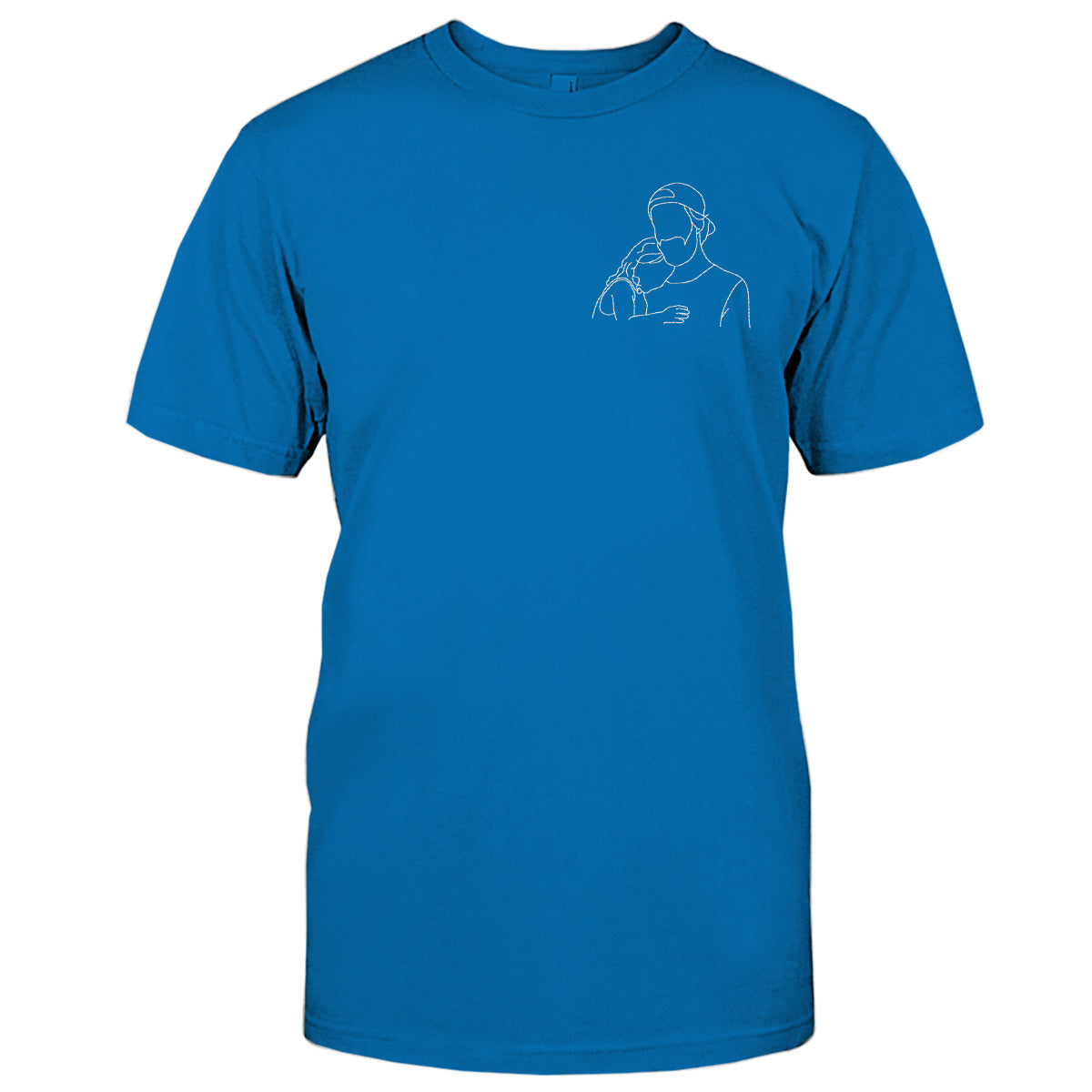 Individuelle Strichzeichnung – Personalisiertes Onkel-T-Shirt mit Stickerei