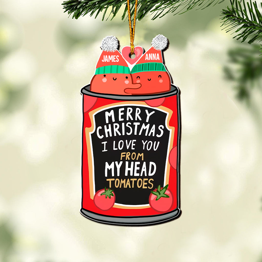 I Love You From My Head Tomatoes - Personalized Couple Ornament