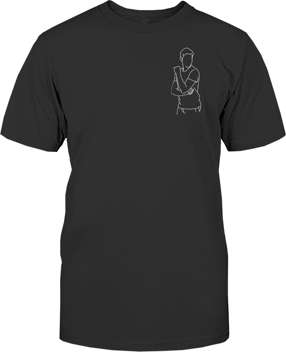 T-shirt brodé personnalisé pour petit-fils - Illustration au trait