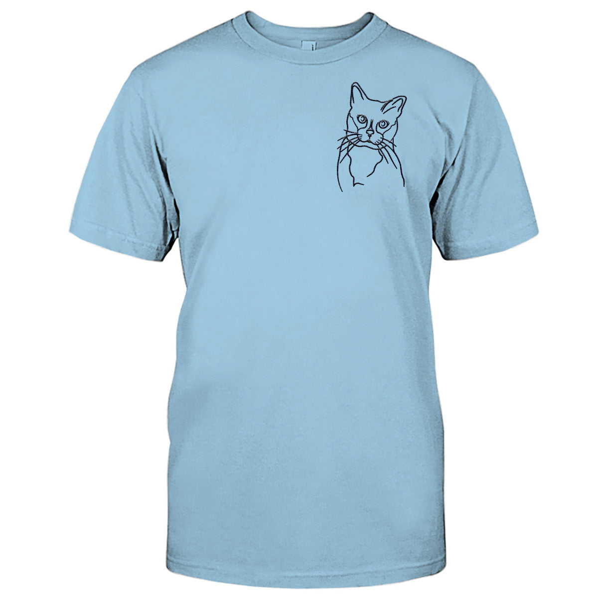 T-shirt brodé personnalisé avec motif de chat