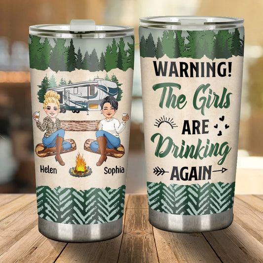 Les filles boivent à nouveau - Gobelet isotherme de camping personnalisé