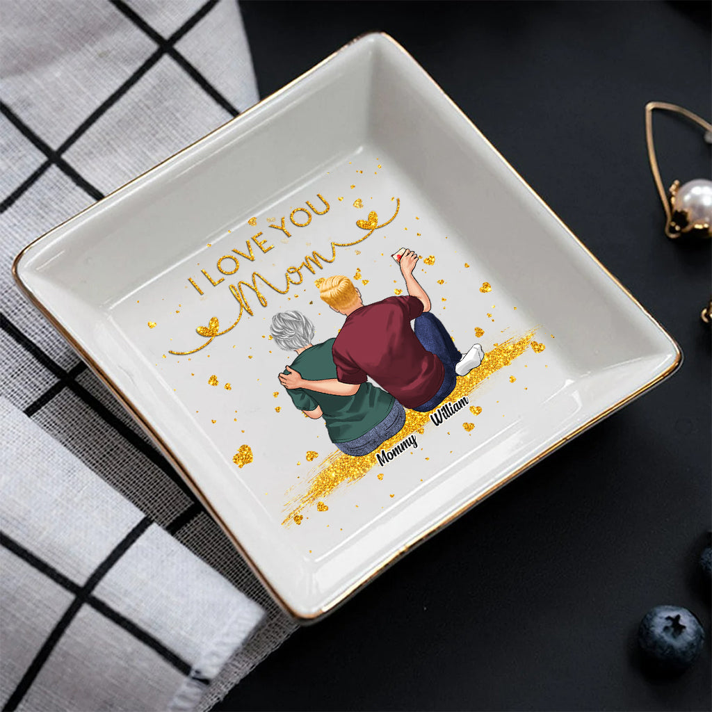 I Love You Mom - Personalized Mother Jewelry Dish